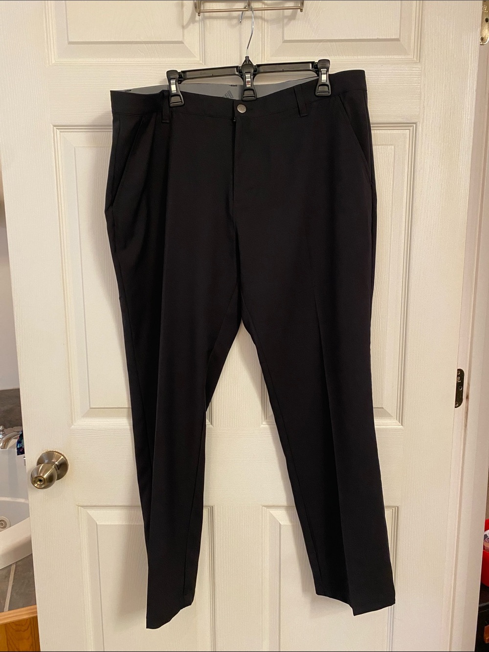 adidas Black Men's Dress Pants - Slim Tapered Fit